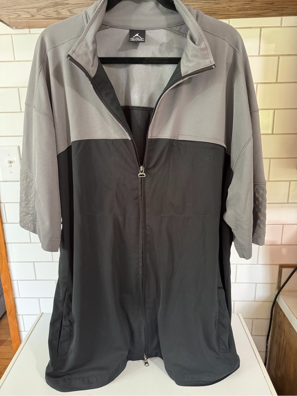 Jordan Two-Tone Zip Jacket in Gray and Black
